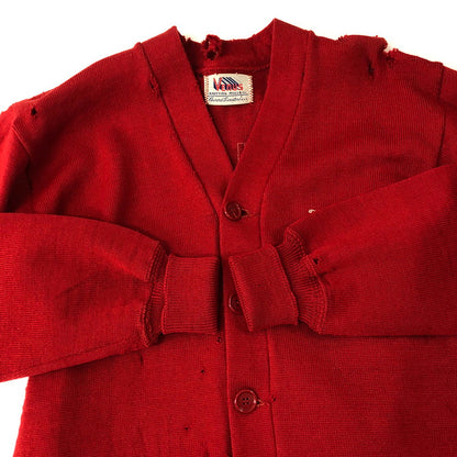 【ジャンク品】【メンズ】  VENUS ヴィーナス 40～50's LETTERED CARDIGAN VINTAGE 40-50年代 レタードカーディガン トップス ヴィンテージ 145-250209-kk-17-tei サイズ：表記無し 下記参照 カラー：レッド 万代Net店