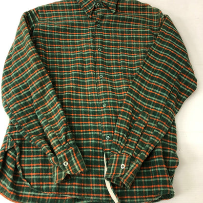 【中古品】【メンズ】  UNKNOWN VINTAGE 50～60's COTTON CHECK FLANNEL SHIRT ヴィンテージ 50-60年代 コットン チェック フランネルシャツ 長袖 トップス マチ付き 145-250208-kk-12-tei サイズ：表記無し 下記参照 カラー：グリーン 万代Net店