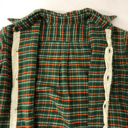 【中古品】【メンズ】  UNKNOWN VINTAGE 50～60's COTTON CHECK FLANNEL SHIRT ヴィンテージ 50-60年代 コットン チェック フランネルシャツ 長袖 トップス マチ付き 145-250208-kk-12-tei サイズ：表記無し 下記参照 カラー：グリーン 万代Net店