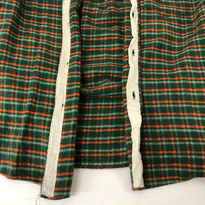 【中古品】【メンズ】  UNKNOWN VINTAGE 50～60's COTTON CHECK FLANNEL SHIRT ヴィンテージ 50-60年代 コットン チェック フランネルシャツ 長袖 トップス マチ付き 145-250208-kk-12-tei サイズ：表記無し 下記参照 カラー：グリーン 万代Net店