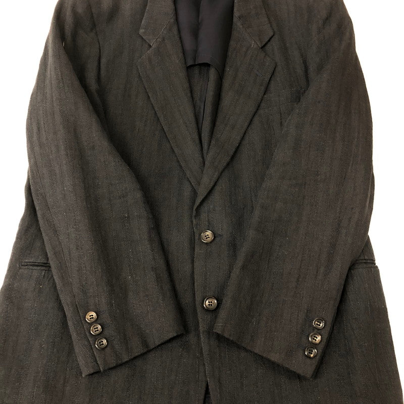 【中古品】【メンズ】 COMME des GARCONS HOMME コムデギャルソンオム HEMP 2B TAILORED JACKET HS-02013S ヘンプ テーラードジャケット トップス 140-250204-kk-02-tei サイズ：S カラー：ブラック 万代Net店