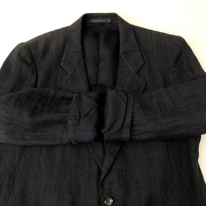 【中古品】【メンズ】 COMME des GARCONS HOMME コムデギャルソンオム HEMP 2B TAILORED JACKET HS-02013S ヘンプ テーラードジャケット トップス 140-250204-kk-02-tei サイズ：S カラー：ブラック 万代Net店