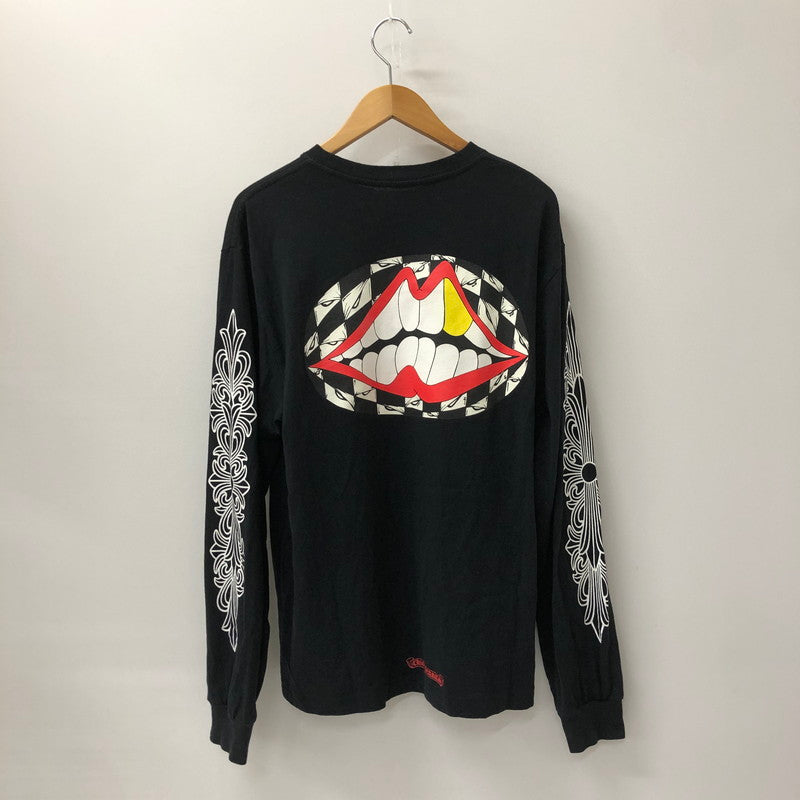 【中古品】【メンズ】 CHROME HEARTS クロムハーツ × MATTY BOY マッティーボーイ 別注 コラボ FLOWER CHOMPER L/S T-SHIRT フラワー チョンパー ロングスリーブ Tシャツ 長袖 トップス 190-250209-kk-21-tei サイズ：L カラー：ブラック 万代Net店