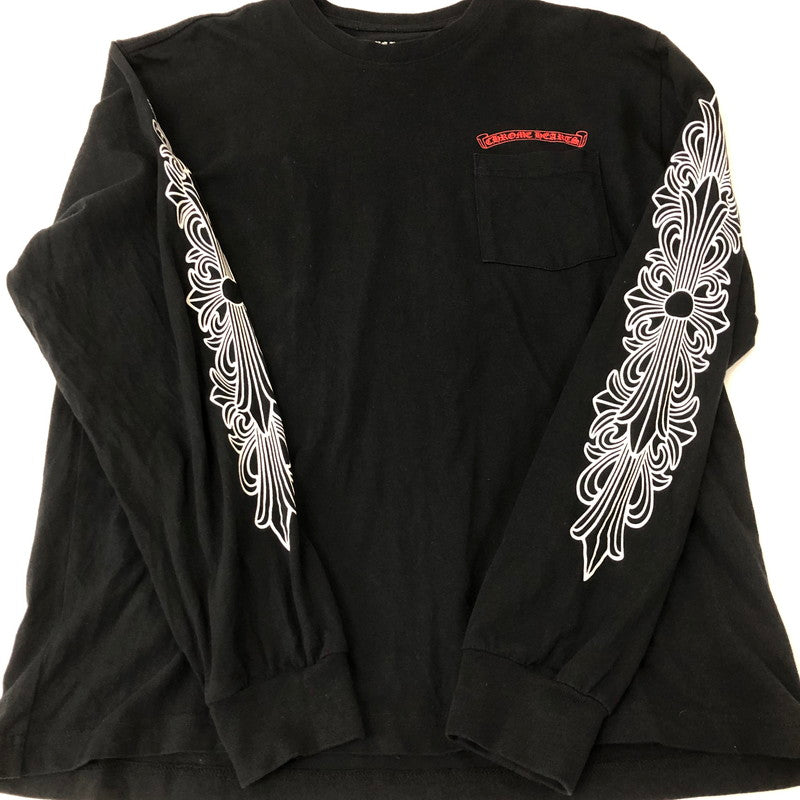 【中古品】【メンズ】 CHROME HEARTS クロムハーツ × MATTY BOY マッティーボーイ 別注 コラボ FLOWER CHOMPER L/S T-SHIRT フラワー チョンパー ロングスリーブ Tシャツ 長袖 トップス 190-250209-kk-21-tei サイズ：L カラー：ブラック 万代Net店