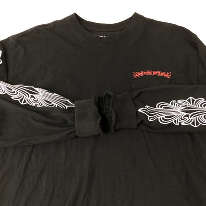 【中古品】【メンズ】 CHROME HEARTS クロムハーツ × MATTY BOY マッティーボーイ 別注 コラボ FLOWER CHOMPER L/S T-SHIRT フラワー チョンパー ロングスリーブ Tシャツ 長袖 トップス 190-250209-kk-21-tei サイズ：L カラー：ブラック 万代Net店