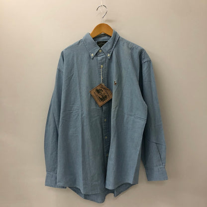 【中古品】【メンズ】  POLO COUNTRY RALPH LAUREN ポロカントリー ラルフローレン L/S B.D CHAMBRAY SHIRT ロングスリーブ ボタンダウン シャンブレーシャツ 長袖 トップス 147-250204-kk-08-tei サイズ：L カラー：ライトインディゴ 万代Net店