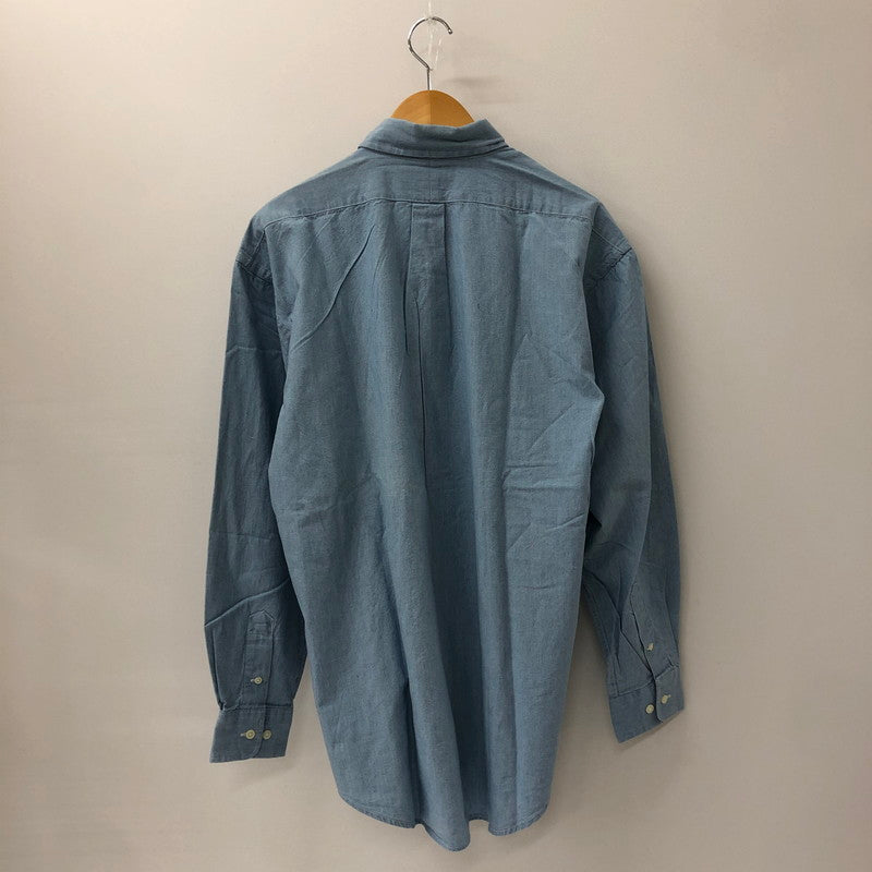 【中古品】【メンズ】  POLO COUNTRY RALPH LAUREN ポロカントリー ラルフローレン L/S B.D CHAMBRAY SHIRT ロングスリーブ ボタンダウン シャンブレーシャツ 長袖 トップス 147-250204-kk-08-tei サイズ：L カラー：ライトインディゴ 万代Net店