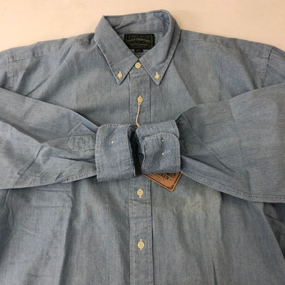 【中古品】【メンズ】  POLO COUNTRY RALPH LAUREN ポロカントリー ラルフローレン L/S B.D CHAMBRAY SHIRT ロングスリーブ ボタンダウン シャンブレーシャツ 長袖 トップス 147-250204-kk-08-tei サイズ：L カラー：ライトインディゴ 万代Net店