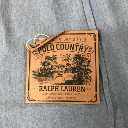 【中古品】【メンズ】  POLO COUNTRY RALPH LAUREN ポロカントリー ラルフローレン L/S B.D CHAMBRAY SHIRT ロングスリーブ ボタンダウン シャンブレーシャツ 長袖 トップス 147-250204-kk-08-tei サイズ：L カラー：ライトインディゴ 万代Net店