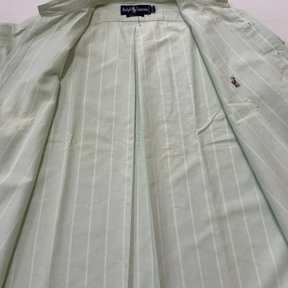【現状渡し品】【メンズ】 RALPHLAUREN ラルフローレン 90’s L/S BUTTON DOWN SHIRT 90年代 長袖 ボタン ダウン シャツ 長袖 トップス 147-260714-sa-08-tei サイズ：不明 カラー：グリーン系 万代Net店