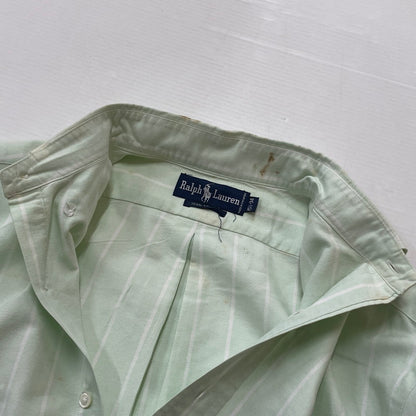 【現状渡し品】【メンズ】 RALPHLAUREN ラルフローレン 90’s L/S BUTTON DOWN SHIRT 90年代 長袖 ボタン ダウン シャツ 長袖 トップス 147-260714-sa-08-tei サイズ：不明 カラー：グリーン系 万代Net店