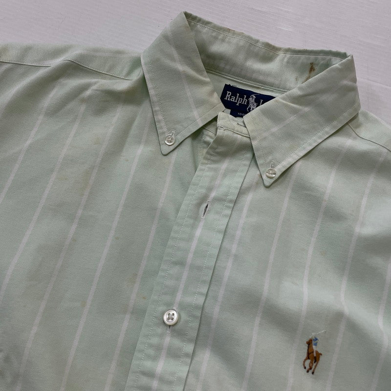 【現状渡し品】【メンズ】 RALPHLAUREN ラルフローレン 90’s L/S BUTTON DOWN SHIRT 90年代 長袖 ボタン ダウン シャツ 長袖 トップス 147-260714-sa-08-tei サイズ：不明 カラー：グリーン系 万代Net店