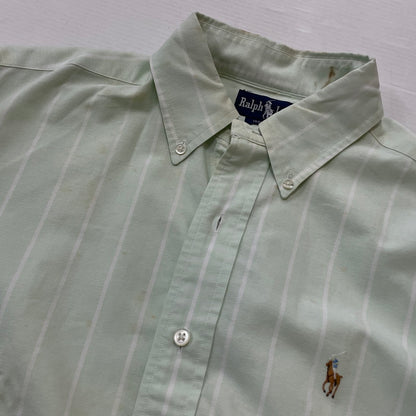 【現状渡し品】【メンズ】 RALPHLAUREN ラルフローレン 90’s L/S BUTTON DOWN SHIRT 90年代 長袖 ボタン ダウン シャツ 長袖 トップス 147-260714-sa-08-tei サイズ：不明 カラー：グリーン系 万代Net店