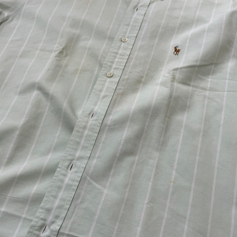 【現状渡し品】【メンズ】 RALPHLAUREN ラルフローレン 90’s L/S BUTTON DOWN SHIRT 90年代 長袖 ボタン ダウン シャツ 長袖 トップス 147-260714-sa-08-tei サイズ：不明 カラー：グリーン系 万代Net店