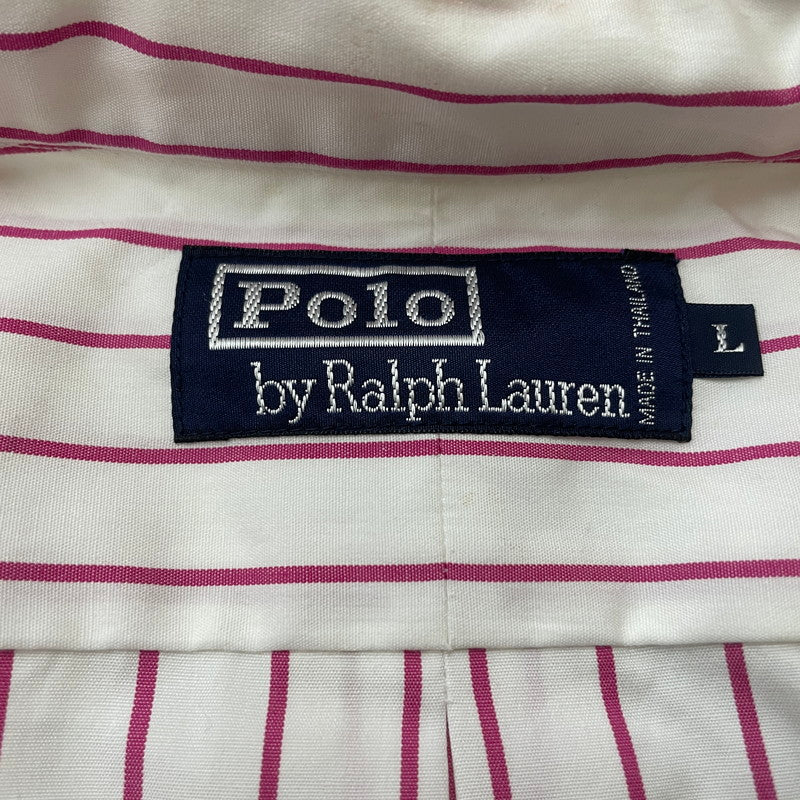【現状渡し品】【メンズ】 RALPHLAUREN ラルフローレン 90's L/S BUTTON DOWN SHIRT 90年代 ロングスリーブ ボタン ダウン シャツ 長袖 トップス 147-260714-sa-09-tei サイズ：不明 カラー：レッド系/ホワイト 万代Net店