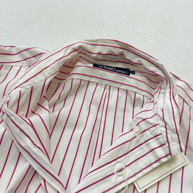 【現状渡し品】【メンズ】 RALPHLAUREN ラルフローレン 90's L/S BUTTON DOWN SHIRT 90年代 ロングスリーブ ボタン ダウン シャツ 長袖 トップス 147-260714-sa-09-tei サイズ：不明 カラー：レッド系/ホワイト 万代Net店