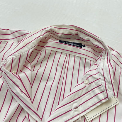 【現状渡し品】【メンズ】 RALPHLAUREN ラルフローレン 90's L/S BUTTON DOWN SHIRT 90年代 ロングスリーブ ボタン ダウン シャツ 長袖 トップス 147-260714-sa-09-tei サイズ：不明 カラー：レッド系/ホワイト 万代Net店