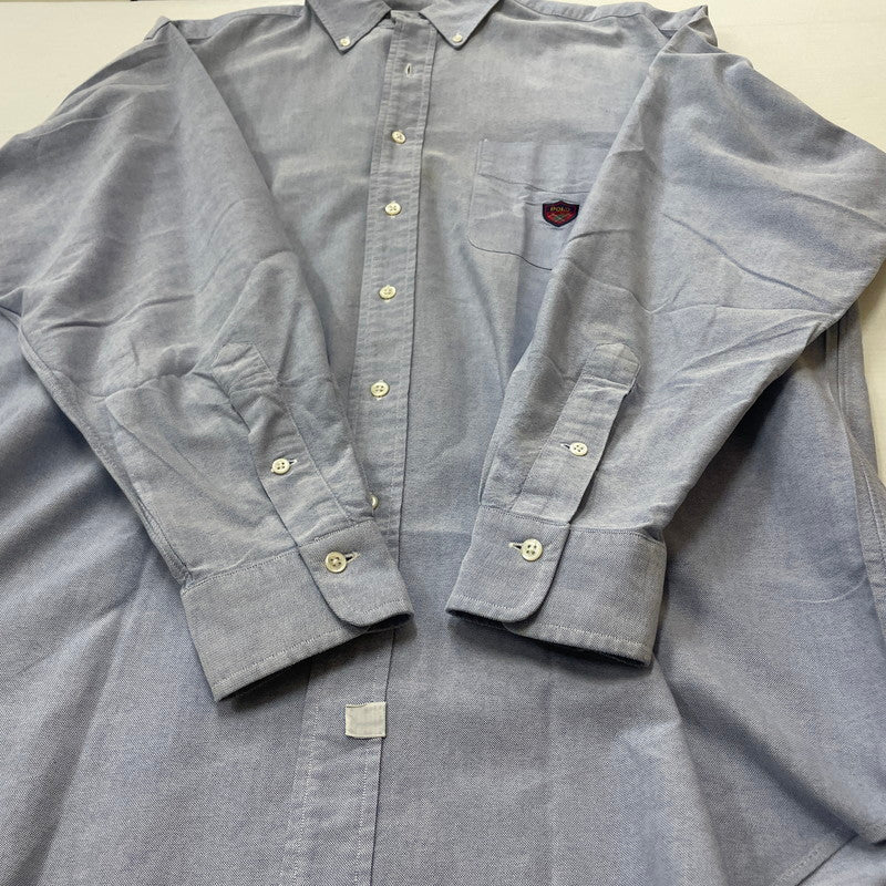【現状渡し品】【メンズ】 RALPHLAUREN 90's L/S BUTTON DOWN SHIRT 90年代 ロングスリーブ ボタン ダウン シャツ 長袖 トップス 147-260714-sa-12-tei サイズ：不明 カラー：ブルー系 万代Net店