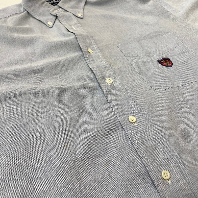 【現状渡し品】【メンズ】 RALPHLAUREN 90's L/S BUTTON DOWN SHIRT 90年代 ロングスリーブ ボタン ダウン シャツ 長袖 トップス 147-260714-sa-12-tei サイズ：不明 カラー：ブルー系 万代Net店
