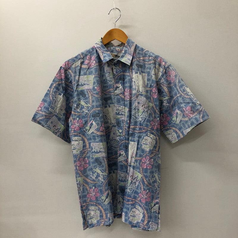 【中古品】【メンズ】  REYN SPOONER レインスプーナー 80's S/S COTTON ALOHA SHIRT VINTAGE 80年代 ショートスリーブ コットン アロハシャツ 半袖 トップス ヴィンテージ 144-250208-kk-18-tei サイズ：L カラー：ブルー 万代Net店