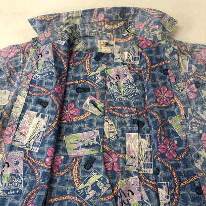 【中古品】【メンズ】  REYN SPOONER レインスプーナー 80's S/S COTTON ALOHA SHIRT VINTAGE 80年代 ショートスリーブ コットン アロハシャツ 半袖 トップス ヴィンテージ 144-250208-kk-18-tei サイズ：L カラー：ブルー 万代Net店