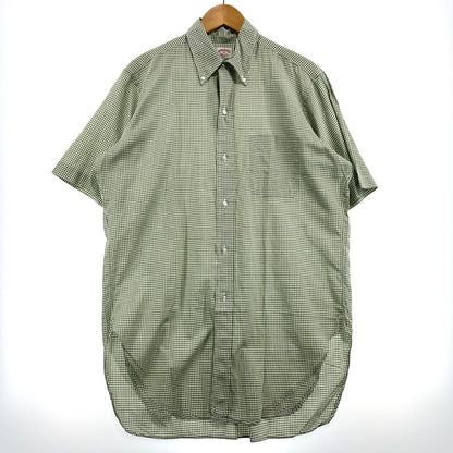 【中古品】【メンズ】 BROOKS BROTHERS ブルックスブラザーズ 90's MAKERS GINGHAM CHECK SS SHIRT 90年代 メイカーズ ギンガムチェック ショートスリーブ シャツ 半袖 トップス 147-260828-yo-05-teih サイズ：15 1/2 カラー：グリーン 万代Net店