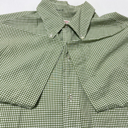【中古品】【メンズ】 BROOKS BROTHERS ブルックスブラザーズ 90's MAKERS GINGHAM CHECK SS SHIRT 90年代 メイカーズ ギンガムチェック ショートスリーブ シャツ 半袖 トップス 147-260828-yo-05-teih サイズ：15 1/2 カラー：グリーン 万代Net店