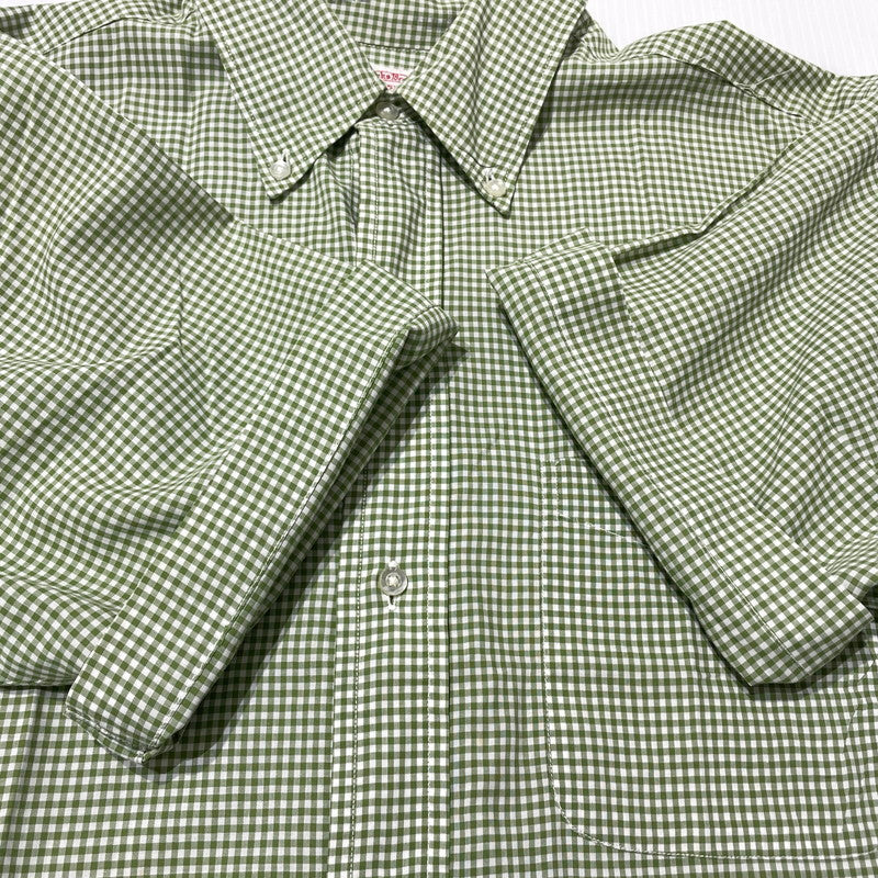 【中古品】【メンズ】 BROOKS BROTHERS ブルックスブラザーズ 90's MAKERS GINGHAM CHECK SS SHIRT 90年代 メイカーズ ギンガムチェック ショートスリーブ シャツ 半袖 トップス 147-260828-yo-05-teih サイズ：15 1/2 カラー：グリーン 万代Net店