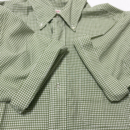 【中古品】【メンズ】 BROOKS BROTHERS ブルックスブラザーズ 90's MAKERS GINGHAM CHECK SS SHIRT 90年代 メイカーズ ギンガムチェック ショートスリーブ シャツ 半袖 トップス 147-260828-yo-05-teih サイズ：15 1/2 カラー：グリーン 万代Net店
