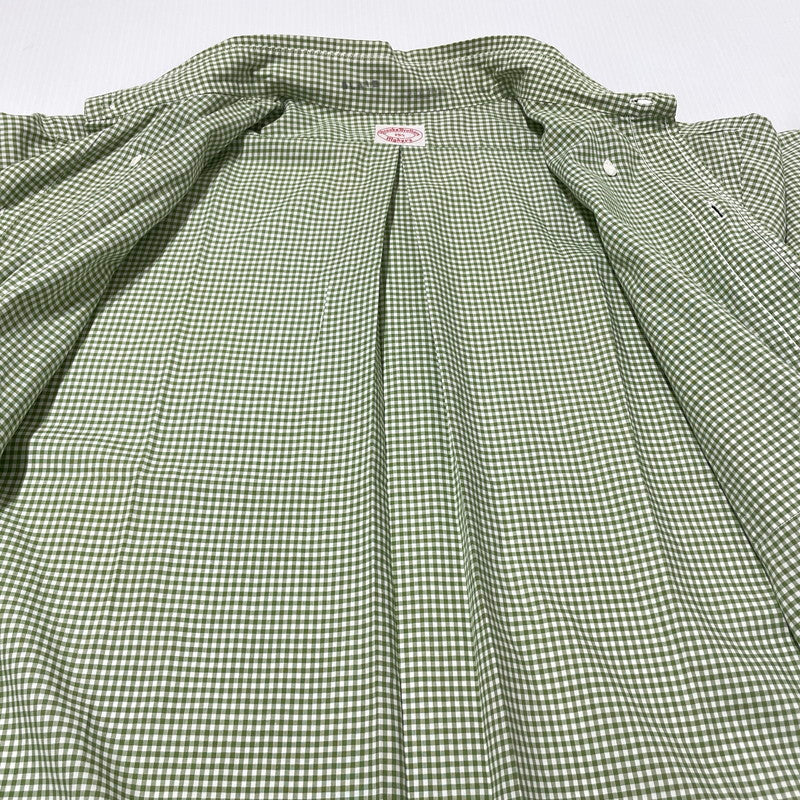 【中古品】【メンズ】 BROOKS BROTHERS ブルックスブラザーズ 90's MAKERS GINGHAM CHECK SS SHIRT 90年代 メイカーズ ギンガムチェック ショートスリーブ シャツ 半袖 トップス 147-260828-yo-05-teih サイズ：15 1/2 カラー：グリーン 万代Net店