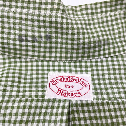 【中古品】【メンズ】 BROOKS BROTHERS ブルックスブラザーズ 90's MAKERS GINGHAM CHECK SS SHIRT 90年代 メイカーズ ギンガムチェック ショートスリーブ シャツ 半袖 トップス 147-260828-yo-05-teih サイズ：15 1/2 カラー：グリーン 万代Net店