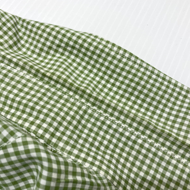 【中古品】【メンズ】 BROOKS BROTHERS ブルックスブラザーズ 90's MAKERS GINGHAM CHECK SS SHIRT 90年代 メイカーズ ギンガムチェック ショートスリーブ シャツ 半袖 トップス 147-260828-yo-05-teih サイズ：15 1/2 カラー：グリーン 万代Net店