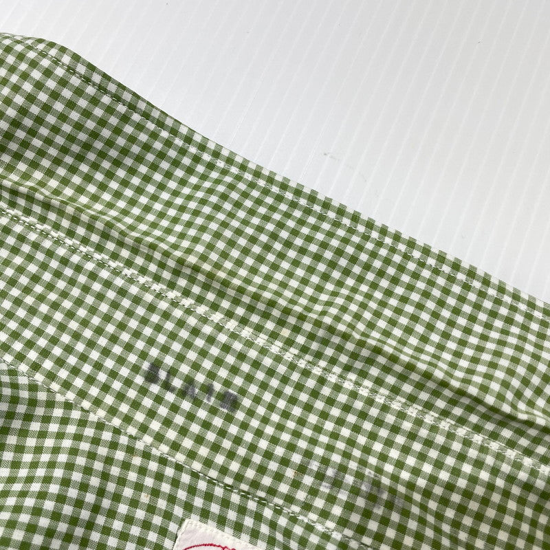 【中古品】【メンズ】 BROOKS BROTHERS ブルックスブラザーズ 90's MAKERS GINGHAM CHECK SS SHIRT 90年代 メイカーズ ギンガムチェック ショートスリーブ シャツ 半袖 トップス 147-260828-yo-05-teih サイズ：15 1/2 カラー：グリーン 万代Net店