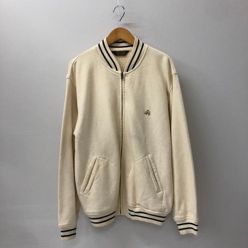 【現状渡し品】【メンズ】 Brooks Brothers ブルックスブラザーズ COTTON SWEAT ZIP UP BLOUZON コットン スウェット ジップアップ ブルゾン ライトアウター ジャケット 147-250208-kk-15-tei サイズ：M カラー：アイボリー 万代Net店