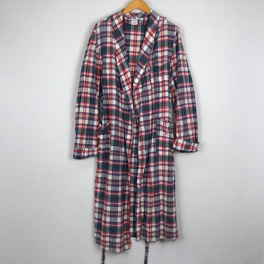 【中古品】【メンズ】 Brooks Brothers ブルックスブラザーズ 90's COTTON CHECK GOWN 90年代 コットン チェックガウン シャツ 長袖 トップス USA製 147-251120-yy-15-tei サイズ：XL カラー：レッド 万代Net店
