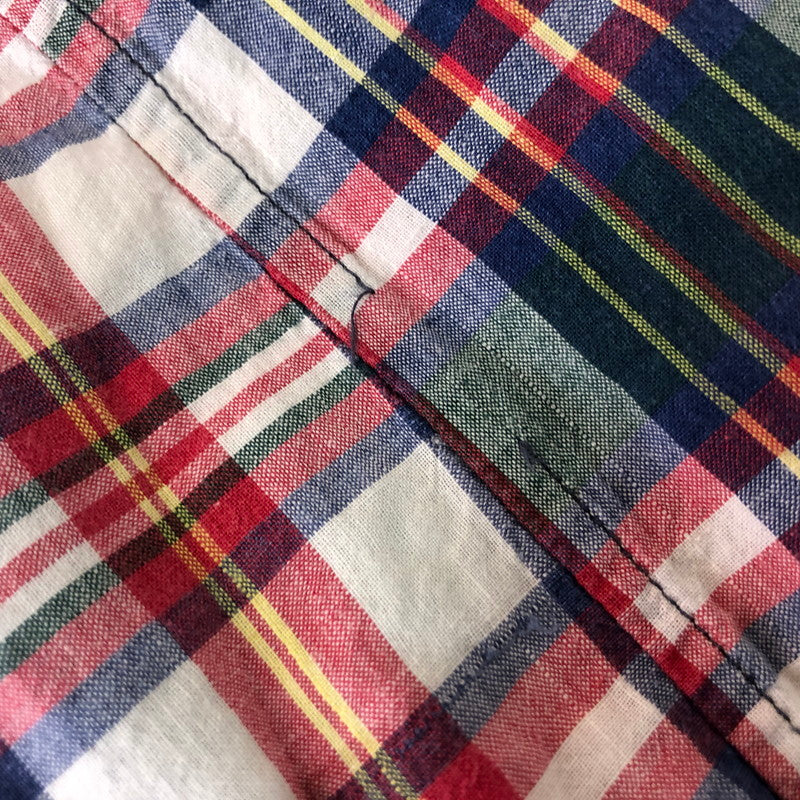 【中古品】【メンズ】 Brooks Brothers ブルックスブラザーズ 90's COTTON CHECK GOWN 90年代 コットン チェックガウン シャツ 長袖 トップス USA製 147-251120-yy-15-tei サイズ：XL カラー：レッド 万代Net店