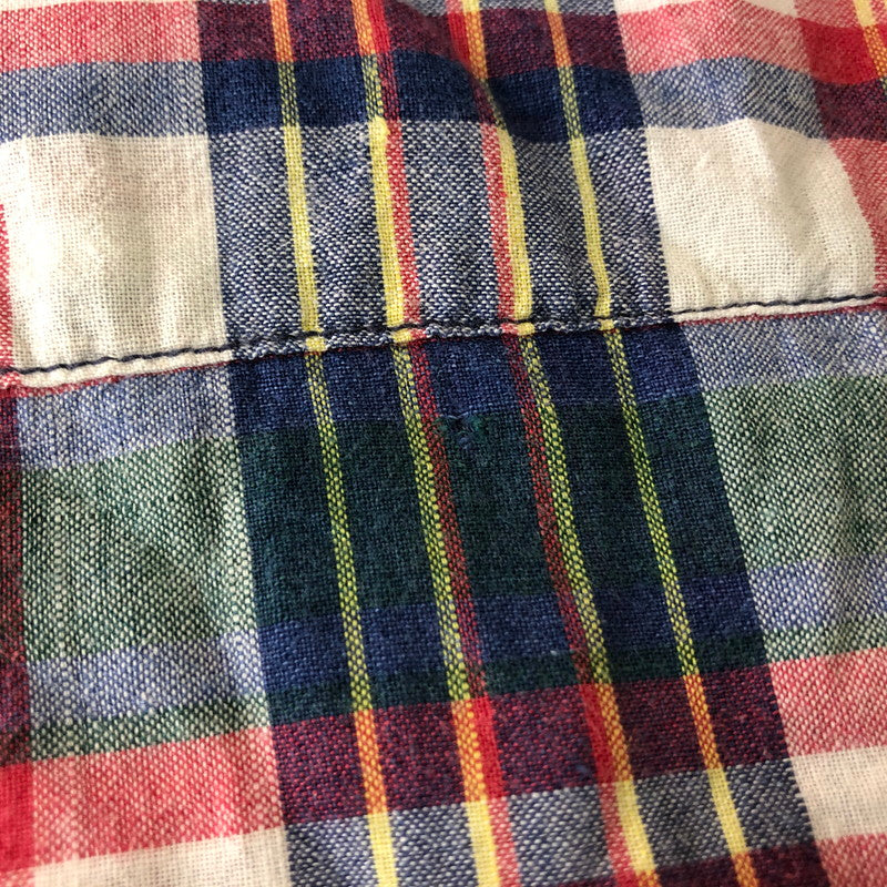 【中古品】【メンズ】 Brooks Brothers ブルックスブラザーズ 90's COTTON CHECK GOWN 90年代 コットン チェックガウン シャツ 長袖 トップス USA製 147-251120-yy-15-tei サイズ：XL カラー：レッド 万代Net店