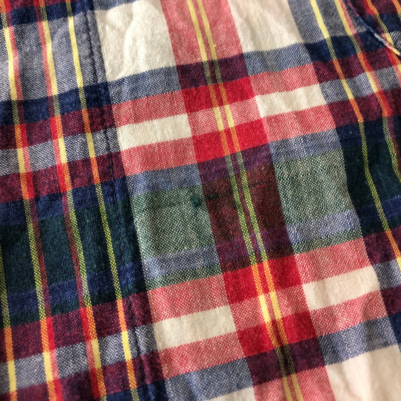 【中古品】【メンズ】 Brooks Brothers ブルックスブラザーズ 90's COTTON CHECK GOWN 90年代 コットン チェックガウン シャツ 長袖 トップス USA製 147-251120-yy-15-tei サイズ：XL カラー：レッド 万代Net店