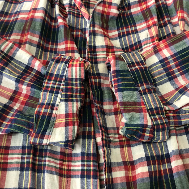 【中古品】【メンズ】 Brooks Brothers ブルックスブラザーズ 90's COTTON CHECK GOWN 90年代 コットン チェックガウン シャツ 長袖 トップス USA製 147-251120-yy-15-tei サイズ：XL カラー：レッド 万代Net店
