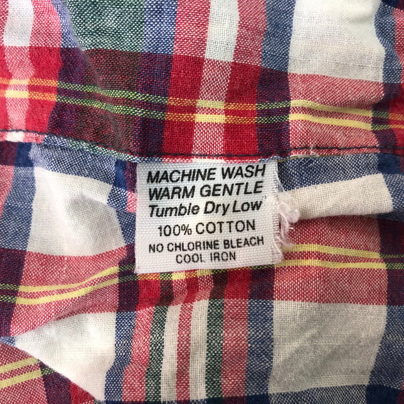 【中古品】【メンズ】 Brooks Brothers ブルックスブラザーズ 90's COTTON CHECK GOWN 90年代 コットン チェックガウン シャツ 長袖 トップス USA製 147-251120-yy-15-tei サイズ：XL カラー：レッド 万代Net店