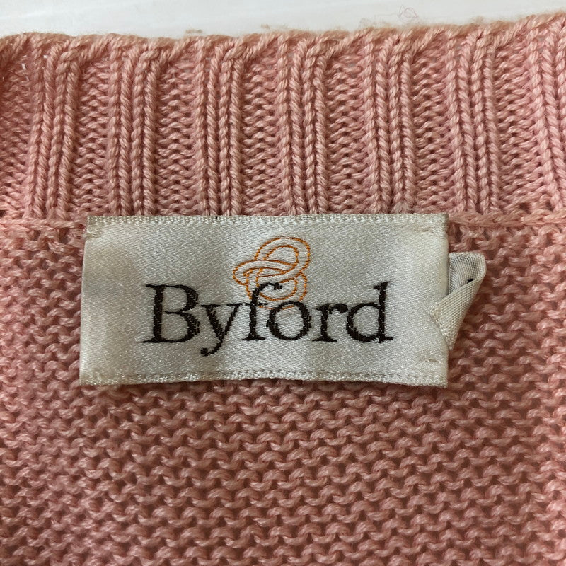 【中古品】【メンズ/レディース】  BYFORD バイフォード 80's COTTON SWEATER VINTAGE 80年代 コットン セーター トップス 145-250309-kk-12-tei サイズ：L カラー：ピンク 万代Net店