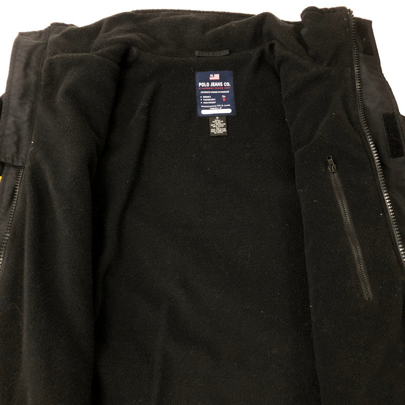 【中古品】【メンズ】 POLO JEANS ポロジーンズ 2TONE NYLON PUFFER JACKET ツートーン ナイロン パファージャケット アウター 中綿ジャケット 147-250209-kk-20-fuz サイズ：S カラー：ブラック/イエロー 万代Net店