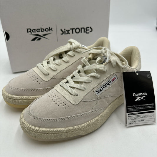 【未使用品】【レディース】 REEBOK×SIXTONES リーボック × ストーンズ コラボ RB00018 CLUB C 85 クラブ シー 85 スニーカー 靴 162-260210-nm-01-tei サイズ：24.5cm カラー：クリーム 万代Net店