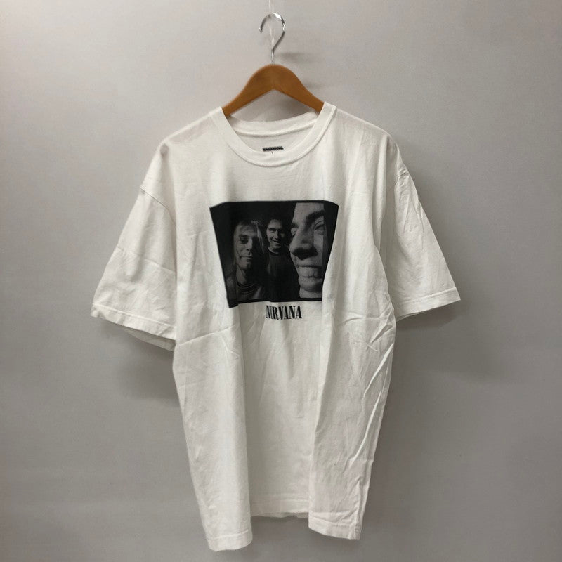 【中古品】【メンズ】 NEIGHBORHOOD ネイバーフッド × NIRVANA ニルヴァーナ 別注 コラボ 24SS NH.TEE SS-1 241PCNH-ST02S ショートスリーブ Tシャツ 半袖 トップス 142-250208-kk-05-tei サイズ：L カラー：ホワイト 万代Net店