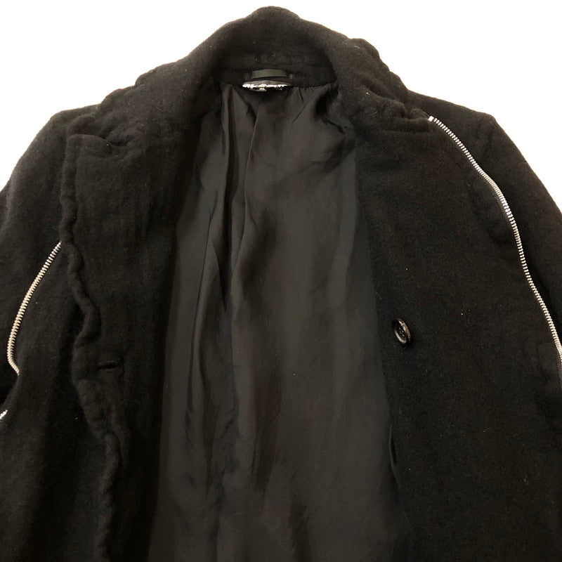 【中古品】【メンズ】 BLACK COMME des GARCONS ブラックコムデギャルソン 21AW ジップウール縮絨Pコート 1H-C002 AD2021 アウター ジャケット 140-250212-kk-03-tei サイズ：XL カラー：ブラック 万代Net店