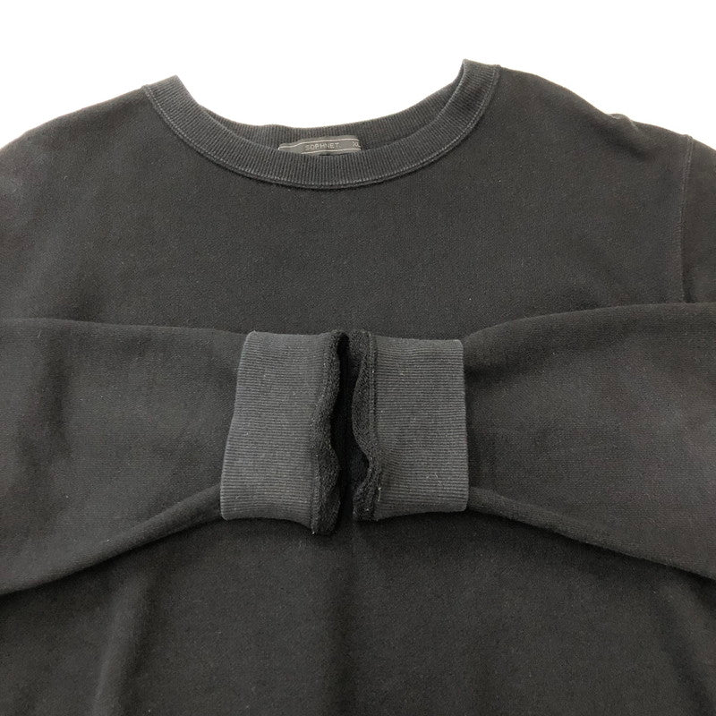 【中古品】【メンズ】 SOPHNET. ソフネット 23AW COTTON CASHMERE CREWNECK SWEAT SOPH-232045 コットン カシミア クルーネックスウェット トップス トレーナー 142-250409-kk-23-tei サイズ：XL カラー：ブラック 万代Net店