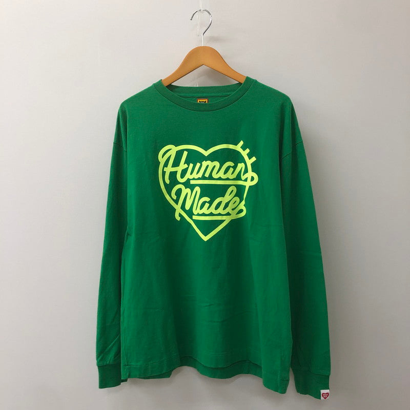 【中古品】【メンズ】  HUMAN MADE ヒューマンメイド 23AW HEART L/S T-SHIRT ハート ロングスリーブ Tシャツ 長袖 トップス 142-250213-kk-18-tei サイズ：XL カラー：グリーン 万代Net店