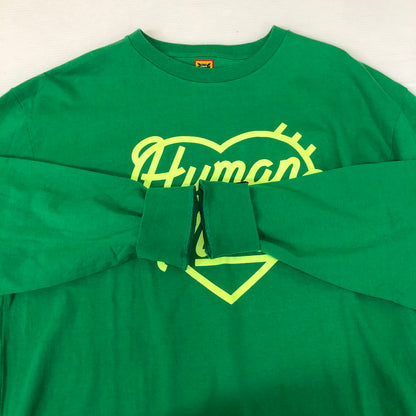 【中古品】【メンズ】  HUMAN MADE ヒューマンメイド 23AW HEART L/S T-SHIRT ハート ロングスリーブ Tシャツ 長袖 トップス 142-250213-kk-18-tei サイズ：XL カラー：グリーン 万代Net店