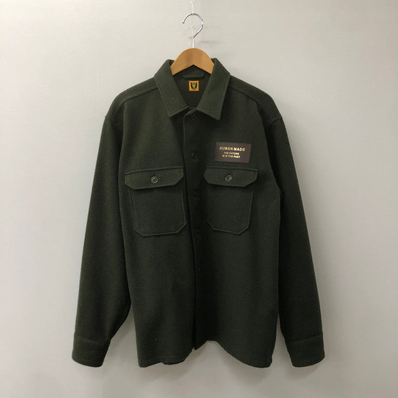 【中古品】【メンズ】  HUMAN MADE ヒューマンメイド 23AW WOOL CPO OVERSHIRT HM26SH008 ウール チーフぺティーオフィサー オーバーシャツ 長袖 トップス 142-250213-kk-19-tei サイズ：L カラー：オリーブ 万代Net店