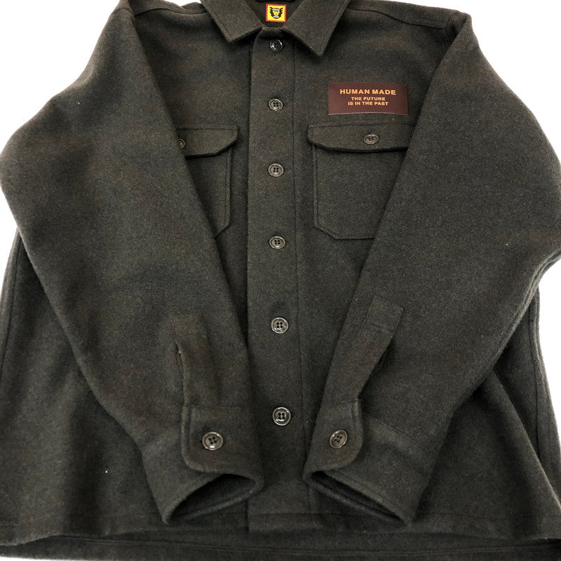 【中古品】【メンズ】  HUMAN MADE ヒューマンメイド 23AW WOOL CPO OVERSHIRT HM26SH008 ウール チーフぺティーオフィサー オーバーシャツ 長袖 トップス 142-250213-kk-19-tei サイズ：L カラー：オリーブ 万代Net店